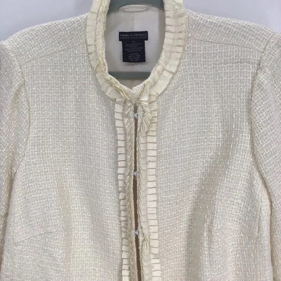 Pamela Dennis Private Client Group Women’s Elegant Blazer Jacket Creme Size 1X - Picture 4 of 9